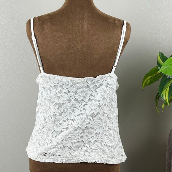 Blue Tassel Anthropologie White Floral Eyelet Lace Lined Cami Size XL - Picture 4 of 10